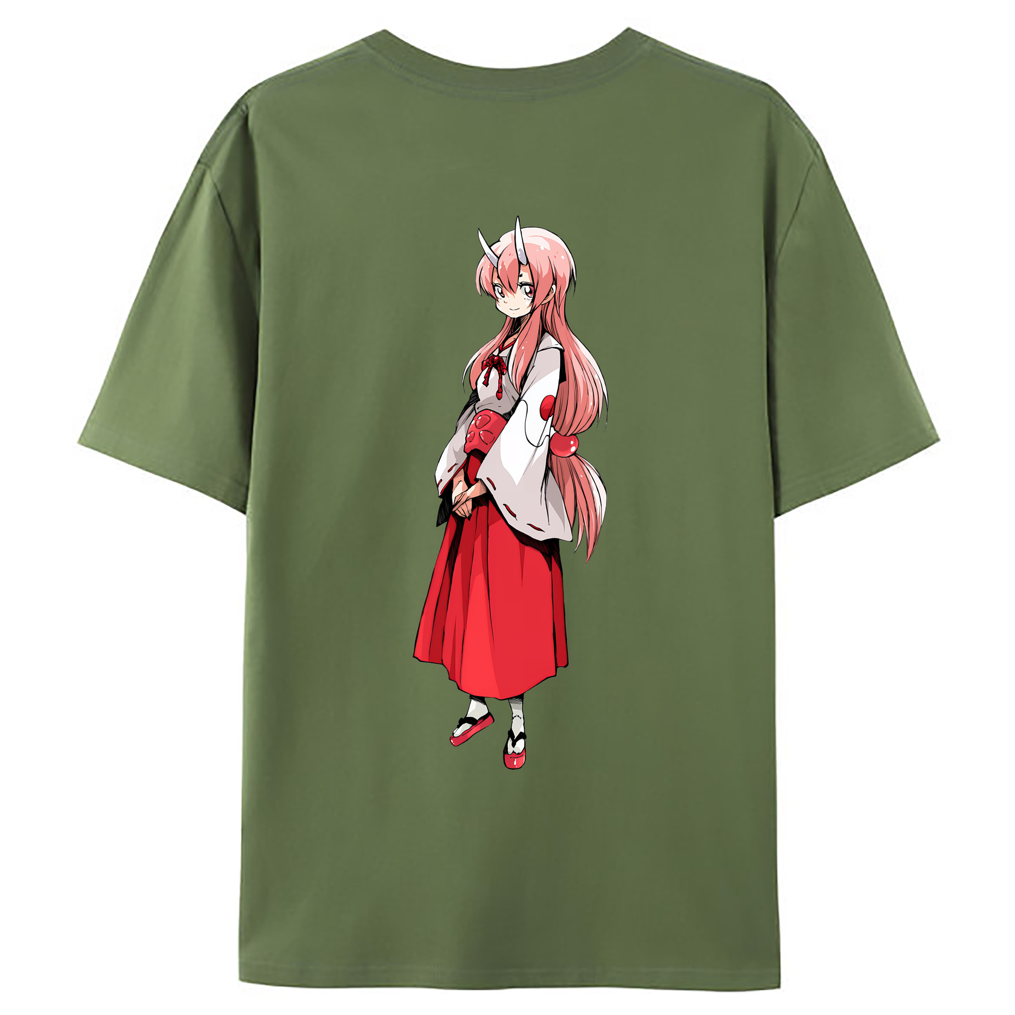 （画像用） 転スラ Regarding Reincarnated to Slime 綿100％ メンズ半袖Tシャツ（バックプリント） 通気性